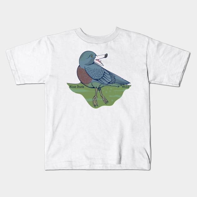 Blue duck whio Kids T-Shirt by mailboxdisco